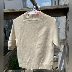 Mockneck short-sleeve Theory sweater